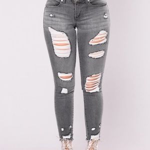 Fashion nova grey wash jeans